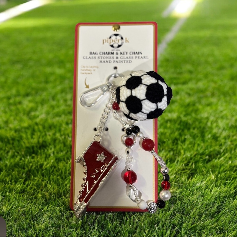 Soccer Keychain With Dangle Charms New adorable